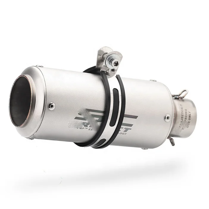 REALZION Motorcycle Exhaust Pipe Tail Tube Oblique With DB Killer Muffler For Universal 51MM 60MM