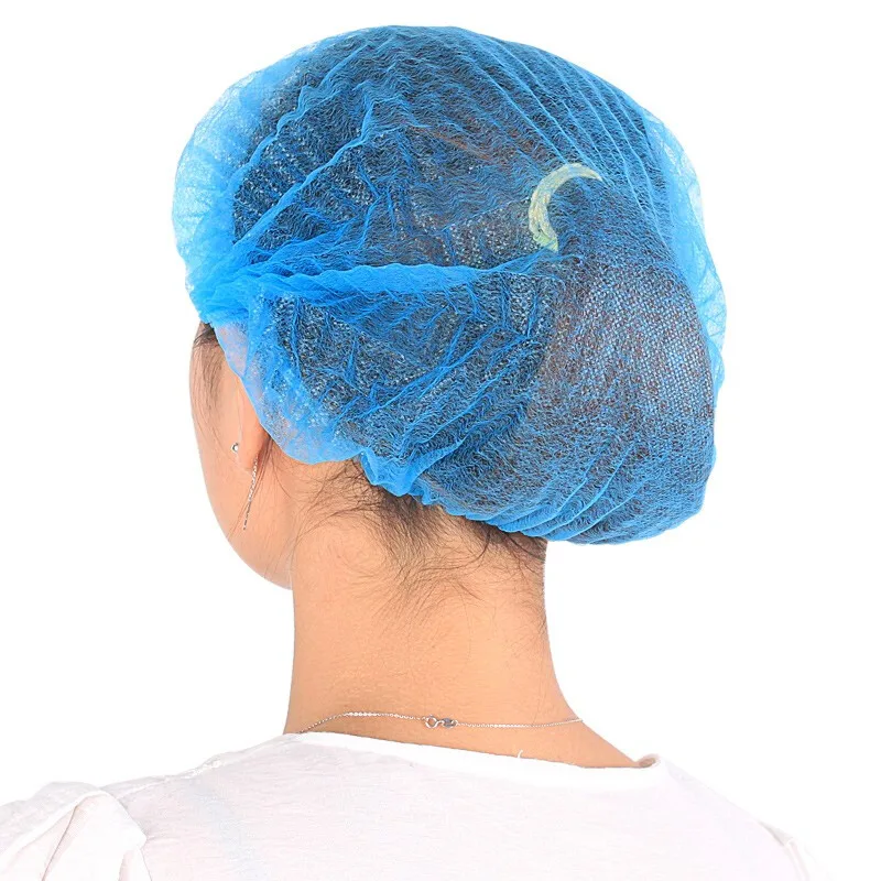 Cleanrooms Food Service PP Nonwoven Blue Green Disposable Bouffant Cap