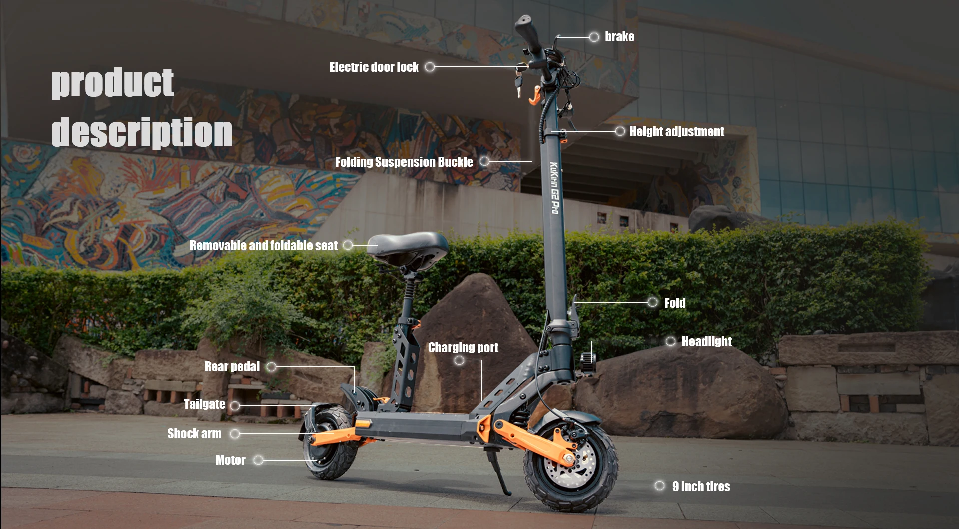 2024 newest NEW KUGOOKIRIN G2 Pro Adult E-Scooter with 600W 15ah Max Speed up to 45km/h Electric Scooter