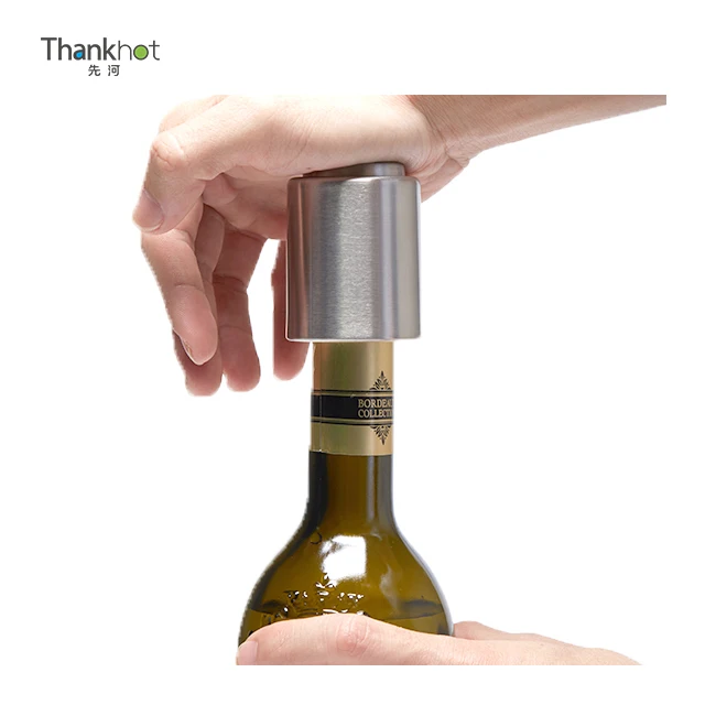 Wine bottle stopper 2in1 vacuum wine bottle stopper stainless steel reusable jar vacuum pump cork wine product