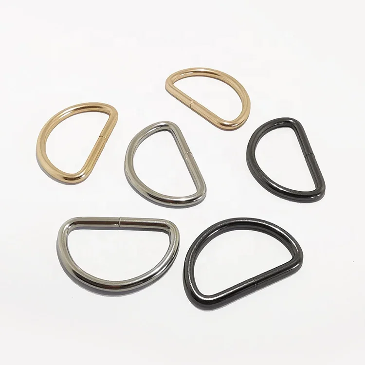 Custom metal d-ring slider removable adjustable strap hook lock buckle closure fasten hardware for bag belt pet dog strap