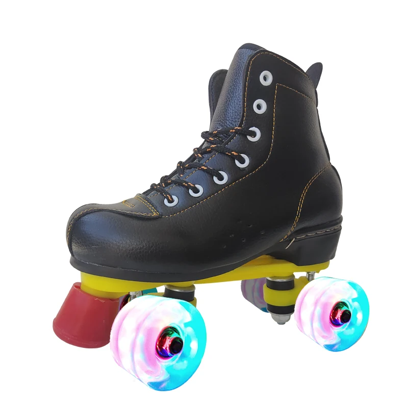 Заводская поставка, привлекательная цена, тисненые кожаные мигающие колеса, логотип, оптовая продажа, роликовые коньки, обувь