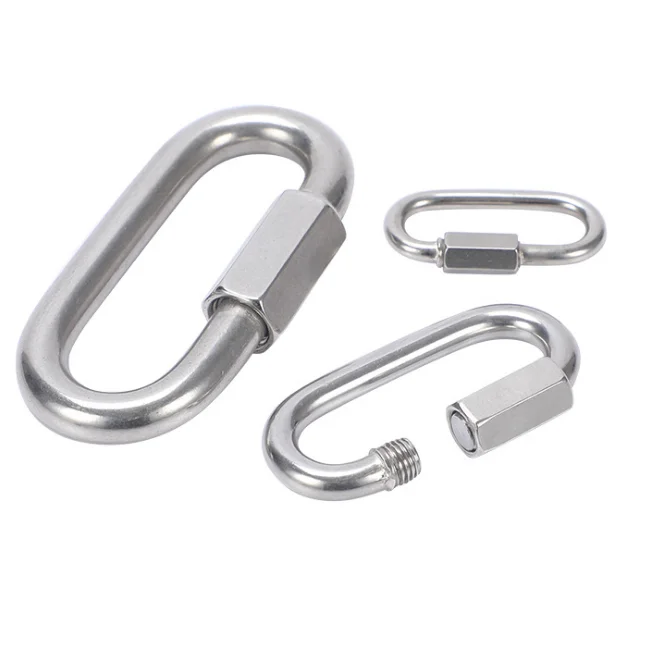 Stainless Steel D Shape Locking Carabiner Quick Link