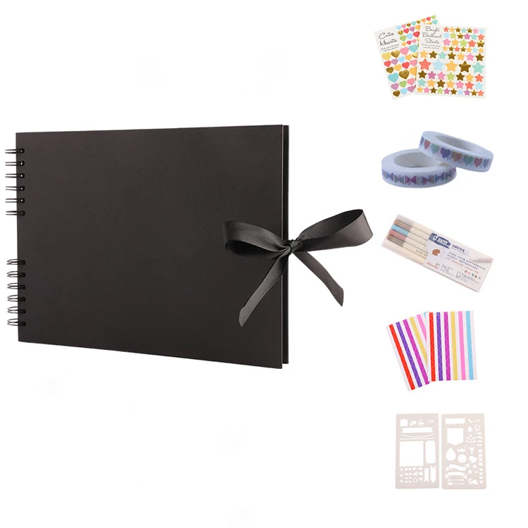 Diy Gift Black Paper Board Stickers Journal Scrapbooking Photo Album Supplies Scrap Book