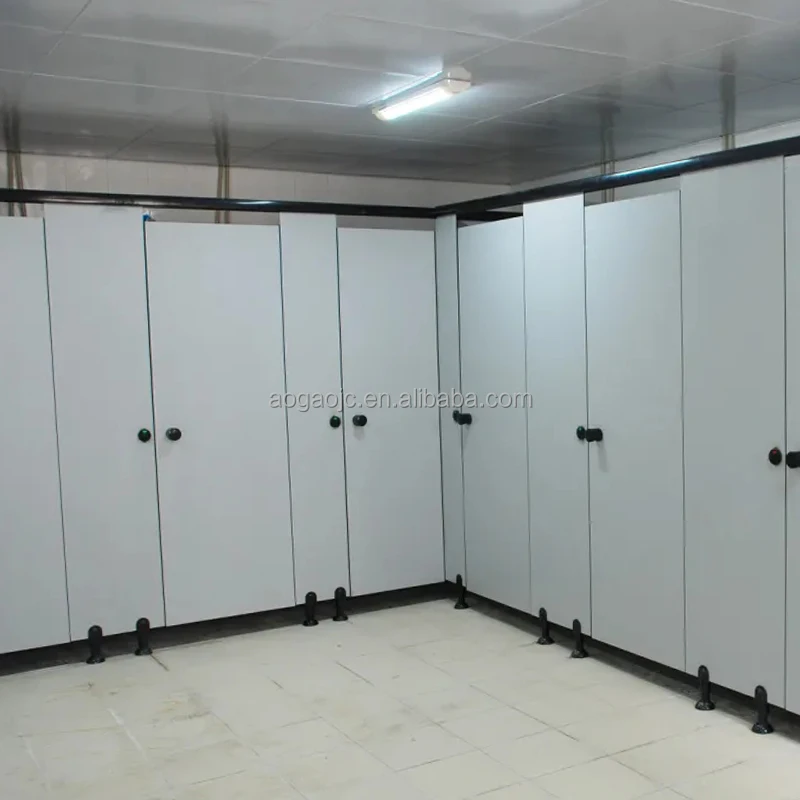 Compact Solid Phenolic Board Shopping Mall Toilet Cubicle Partition
