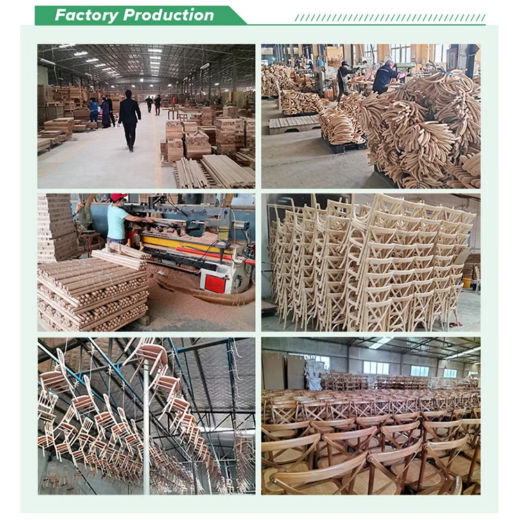 Wholesale Stackable Provincial French Antique Classic Vintage Oak Wood X Cross Back Chair Commercial Indoors Outdoor Banquet