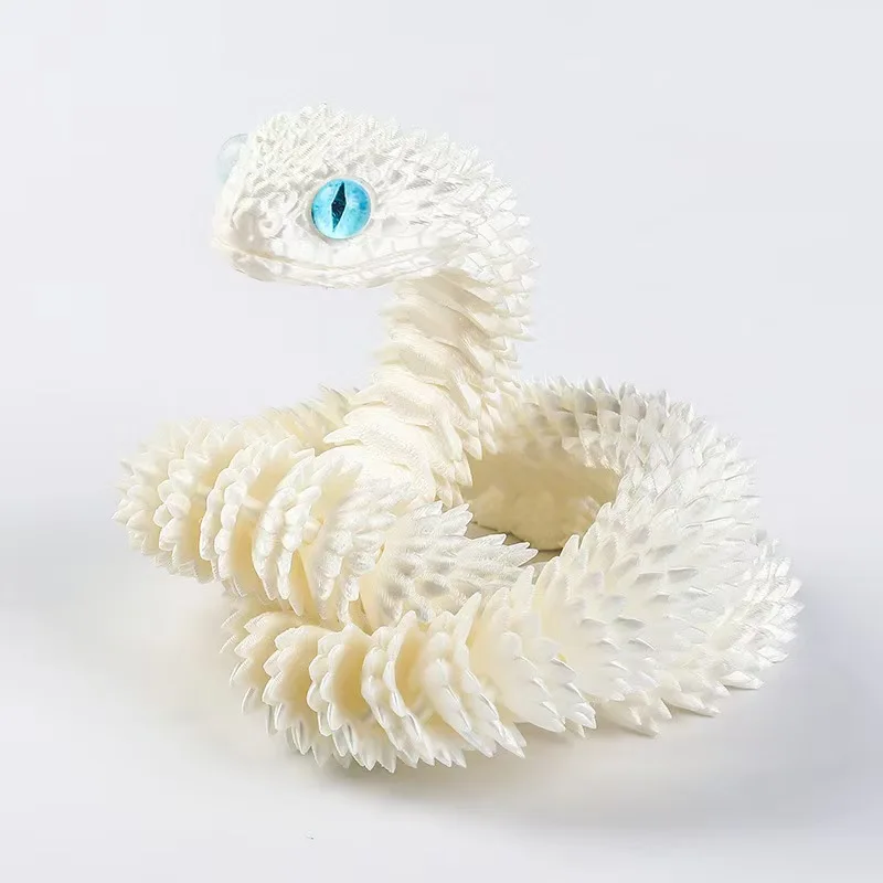 Wholesale Creative 3D Printed Snakes Large Viper Snake Movable Toy for Easter and Chinese New Year of the Snake