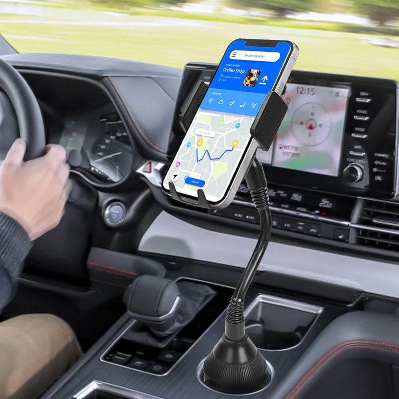 Car Cup Holder Phone Mount Universal Adjustable Gooseneck Cup Holder Cradle Car Mount