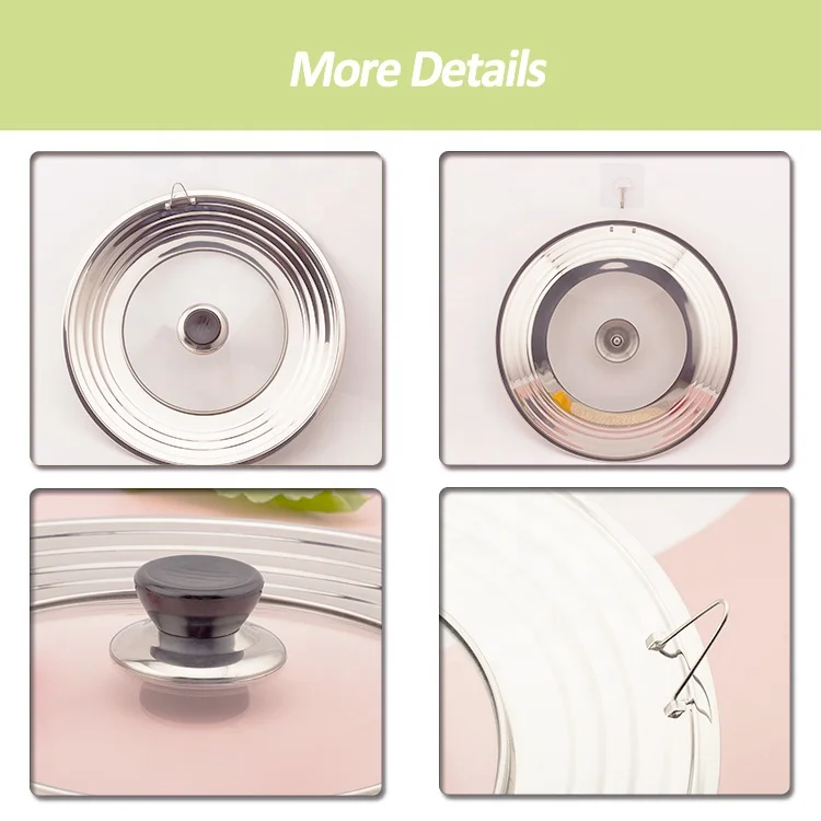 Cooking Lids On Frying Pan Multisize Universal Pot Lid For Bowsl Pans 22cm-32cm Stainless Steel Multi Size Pot Cover l Lid Cover