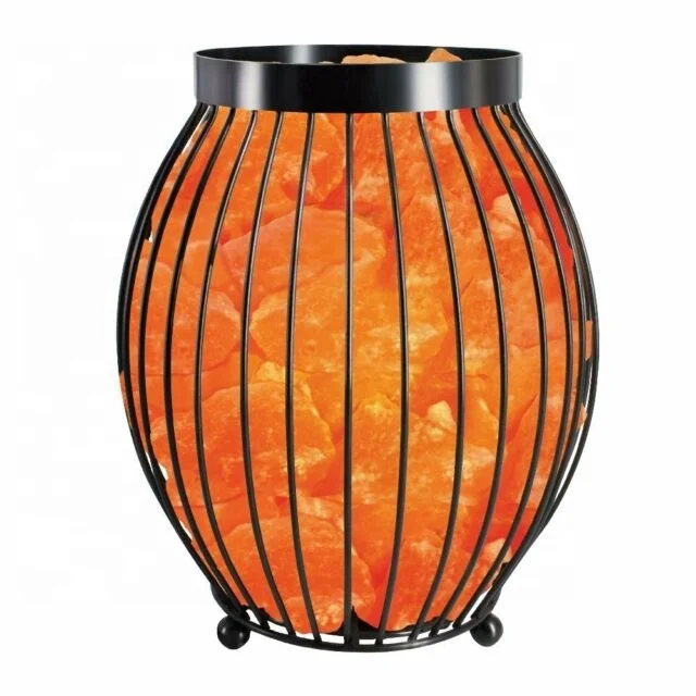 Himalayan Salt lamp iron basket with chunks Available at very low prices