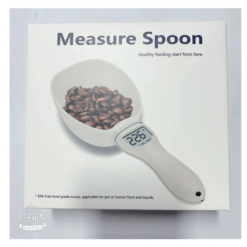 Цифровая портативная Съемная ложка для кормления собак Divtop, кухонные весы для еды домашних животных, электронная пластиковая мерная ложка