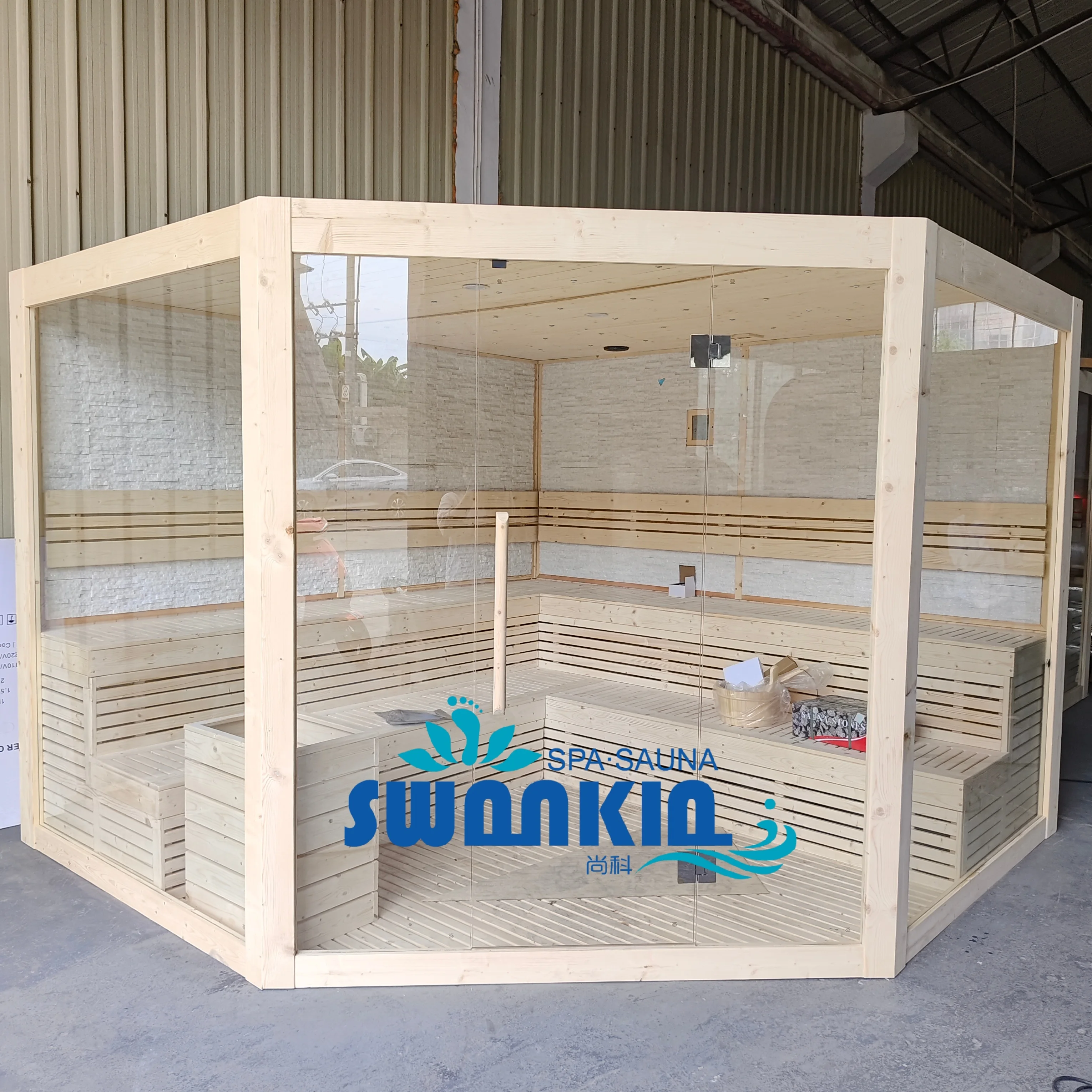 Factory hot selling dry steam room low price luxury indoor sauna room for 4 people high quality sweat steamer for hotel garden