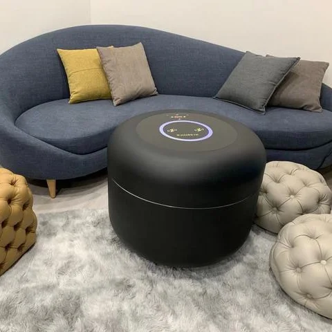 Умный мини-холодильник, Многофункциональный Круглый Кофейный столик с беспроводным зарядным устройством и динамиком