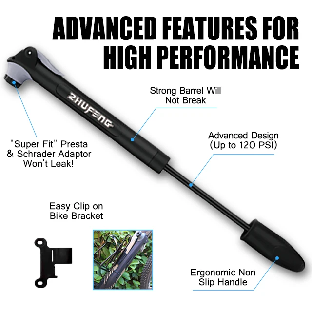 
Xunting Hot sale mini bike tire hand pump air gauge made in china 