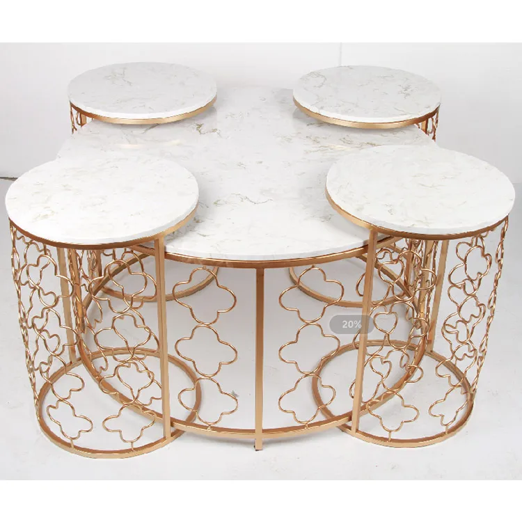 Clearance Sale Modern Light Luxury Living Room Furniture Set Nesting Stacking Round Marble Center Coffee Table