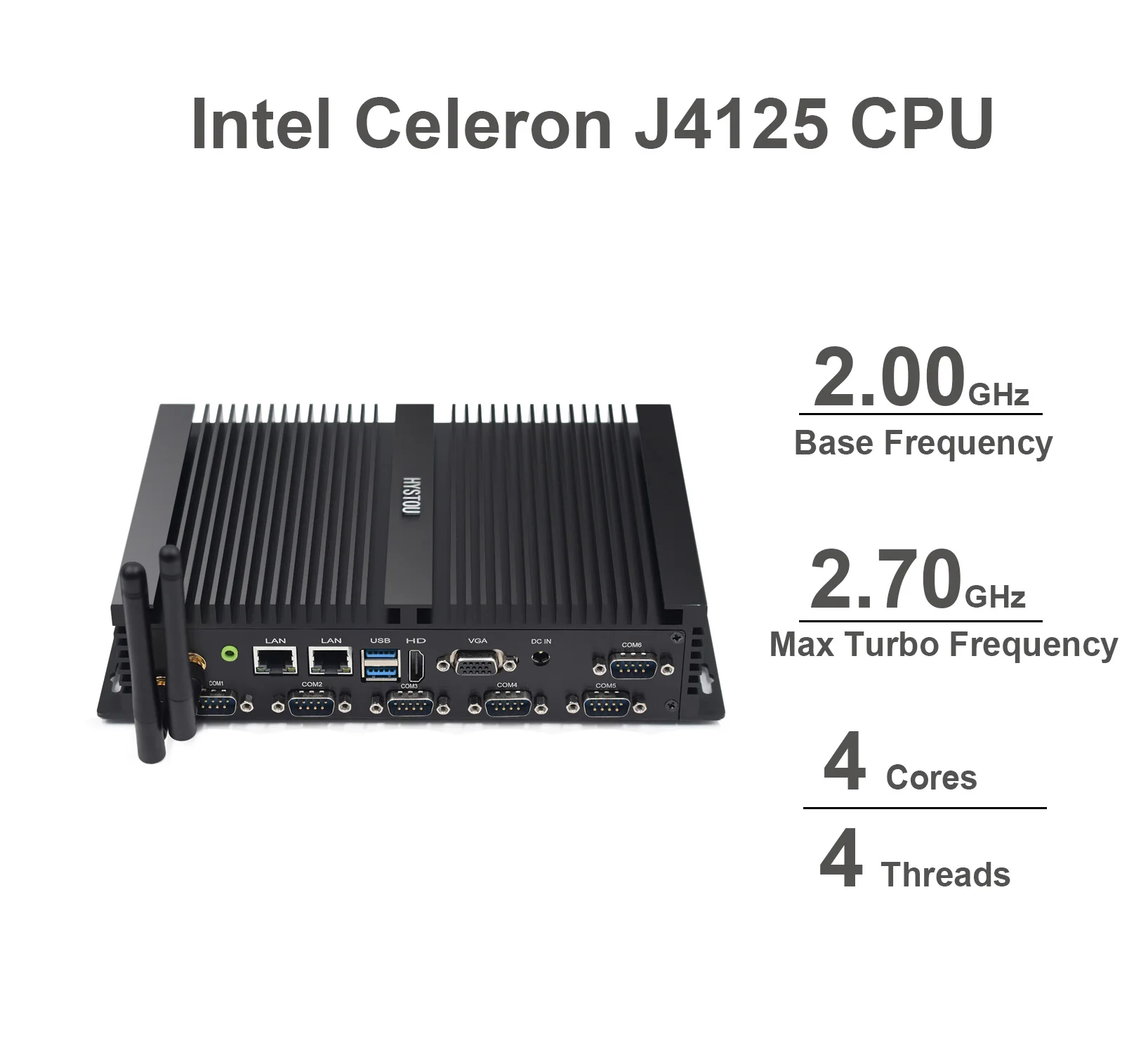 HYSTOU Cheap Embedded Fanless Industrial Computer 8GB RAM DDR4L Barebone Mini Industrial Pc