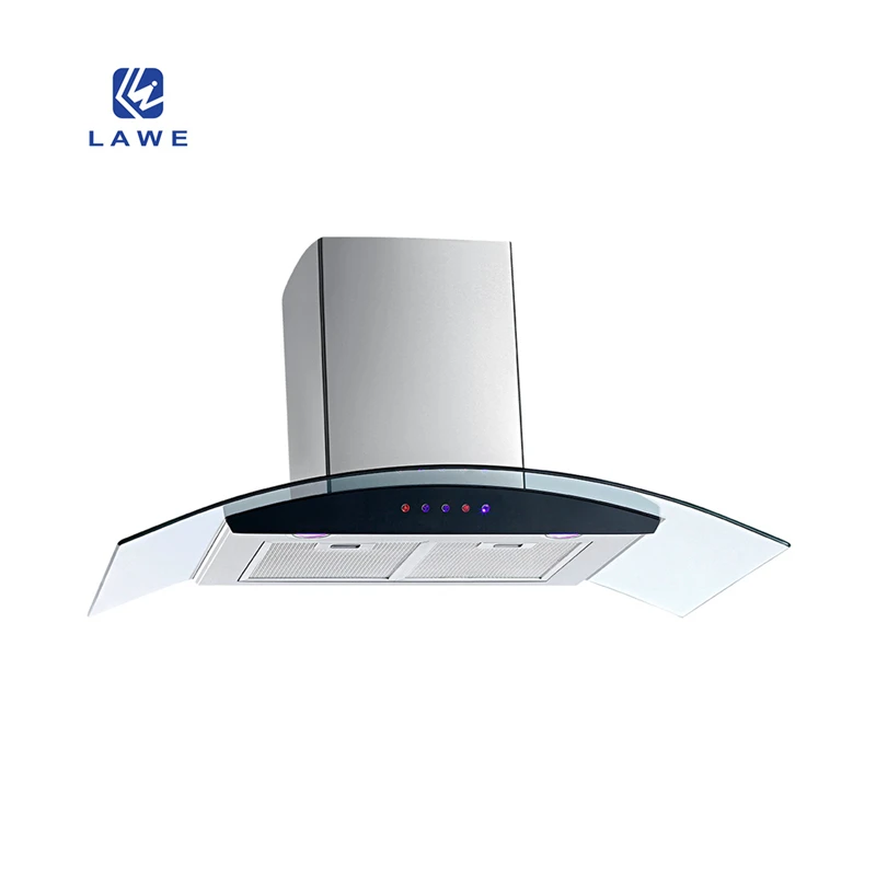 High Quality Low Price Customize Industrial Economical Alternative Hood Curved type Smart Kitchen Chimney Extractor Cooker hood