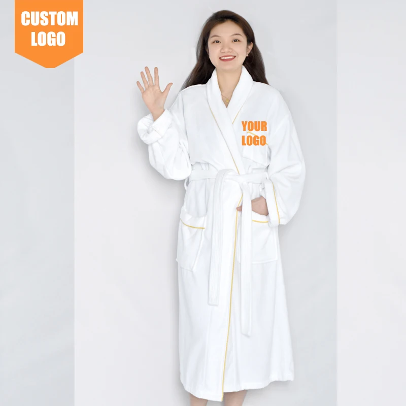 Wholesale plus size cotton bathrobes dressing gown for men customise bath robe white custom logo bathrobe for luxury hotel