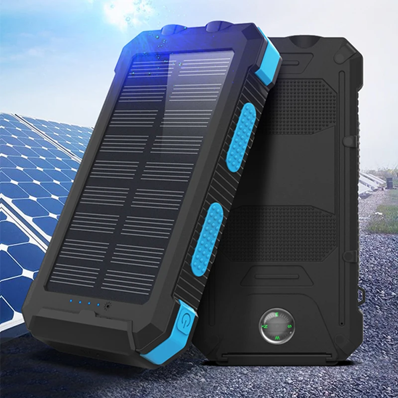 powerbanks 20000mAh waterproof solar battery portable mobile phone chargers power banks