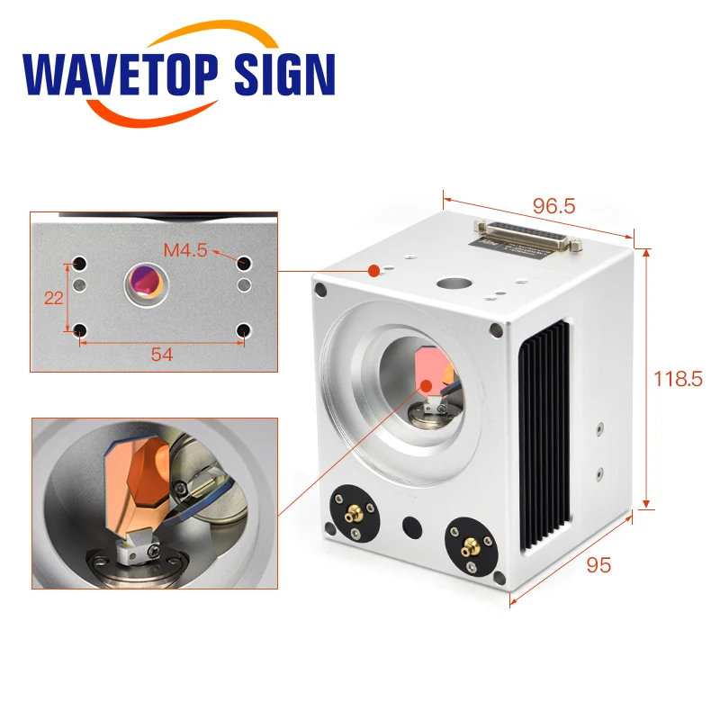 WaveTopSign 1064nm Digital Galvanometer Input Aperture 10mm With Red Light Use for Fiber CO2 UV 3D YAG Laser Marking Machine