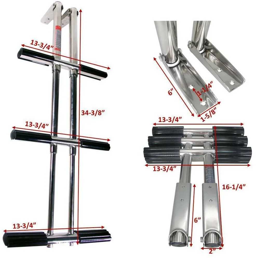 Isure Pactrade Marine Boat 3 4 Steps Stainless Steel Telescopic Boat Dive Ladder