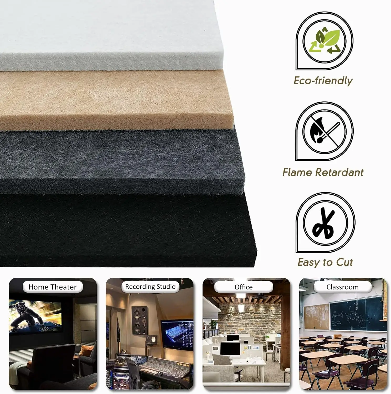 buy acoustic panel white soundproofing decorative polyester fiber acoustic wall panel sound absorbing PET acoustic panel ceiling