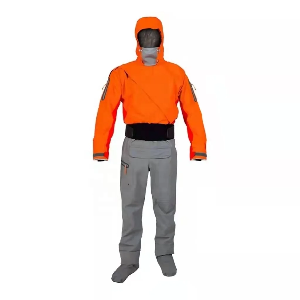Promotional Plain Dyed Custom Men Quick Dry Suits Adults Waterproof Breathable 330D Cordura Kayak Drysuit