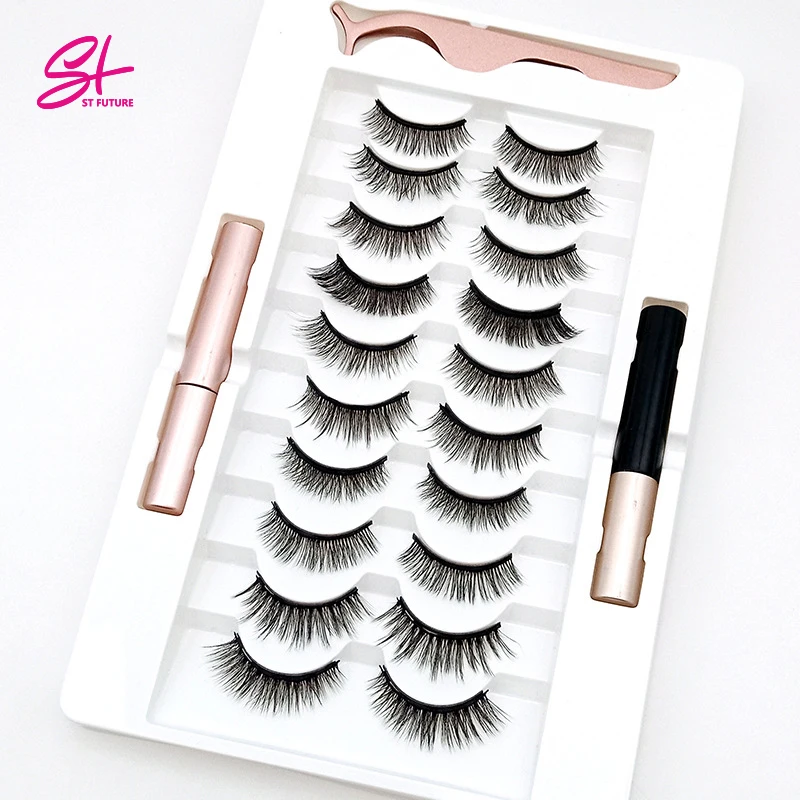 ST FUTURE Newest styles Russian magnetic lashes 5 10 magnet magnetic mink eyelash magnetic eyelashes kit