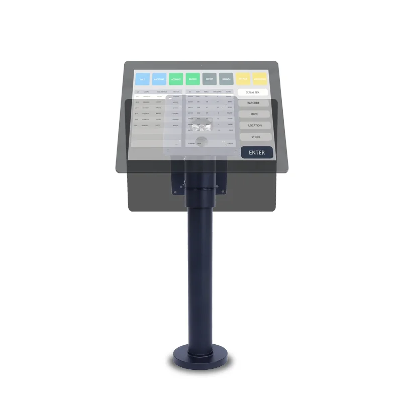 Desktop VESA standard 75x75mm mounts for retail A Pole dual single monitor stand with height adjustment