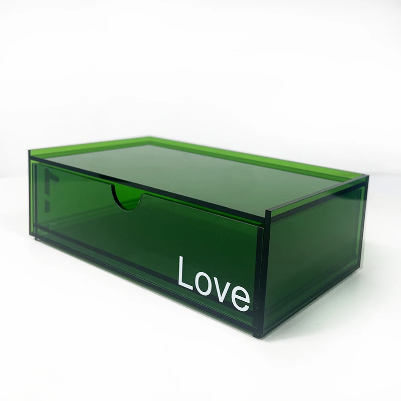 Прочный зеленый акриловый Чехол для очков хорошего качества прозрачный Настольный ящик органайзер коробка хранения косметики