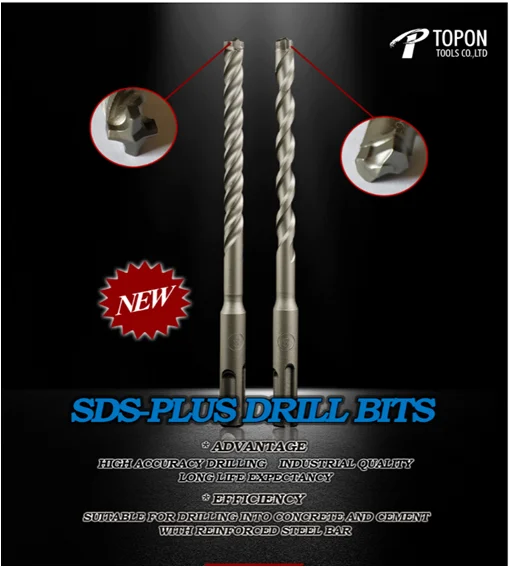 Solid carbide tip CROSS/STRIGHT head SDS plus shank drill bits