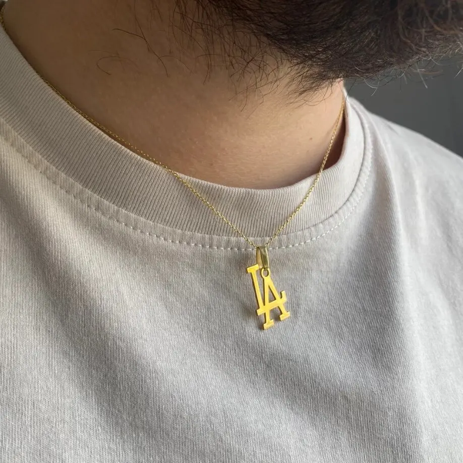 Stock Available Baseball Lovers Sports Jewelry Charm Mens Necklace Hypoallergenic Stainless Steel 18k Gold Pendant Necklace