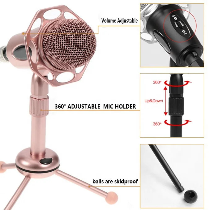 Y20B Pink Microphone Studio Condenser Condenser Mic
