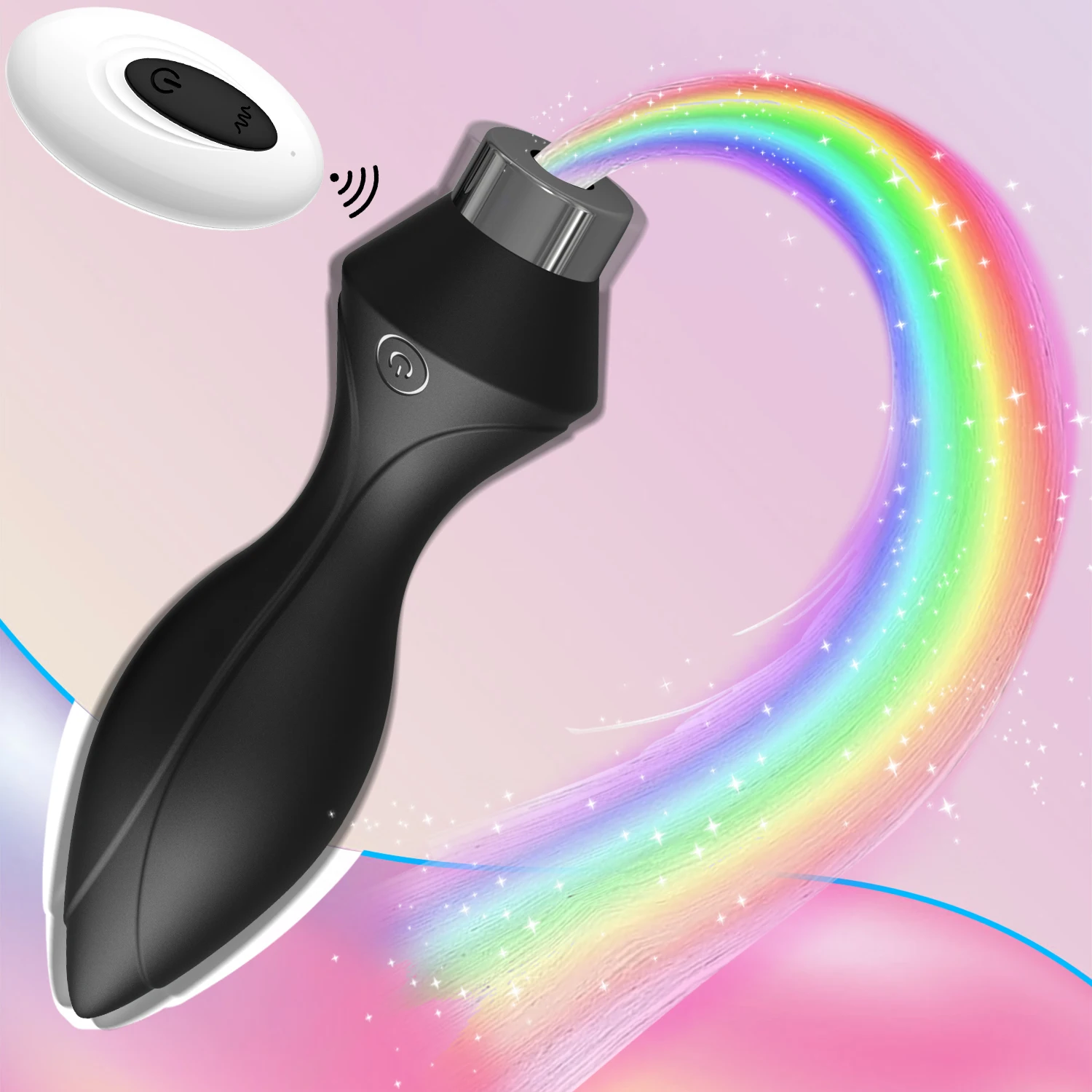 Wireless Glow Remote Control Men Glow Prostate Massage LED Luminous Tail Anal Vibrator Vibrating Anal Butt Plug For Man Woman