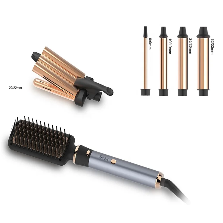 Private label hair curler wand straightening brush