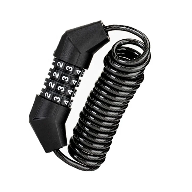 2022 New Style Portable Code Cable Lock  Electric Vehicle Scalable helmet Lock With Zinc alloy Lock body and Steel Cable