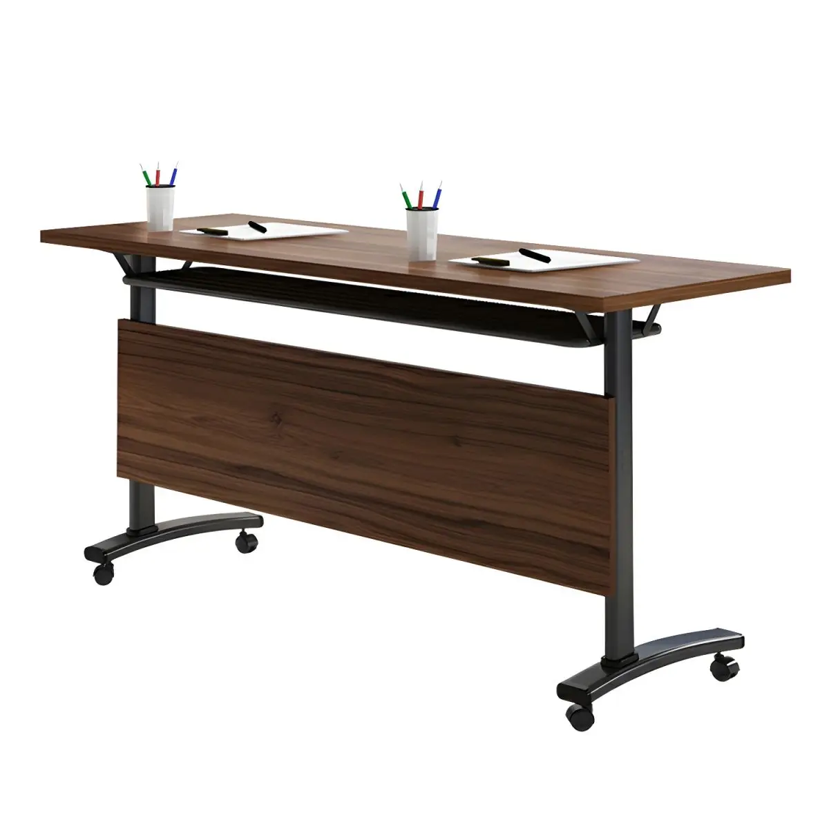 Modern Office Room office desk furniture Mobile Metal Folding Training Table with caster