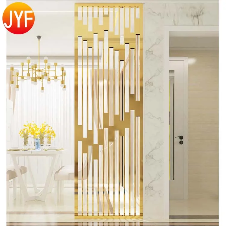 H635 SUS 304 Shiny Gold Mirror Stainless Steel Screen Partition Privacy Room Divider