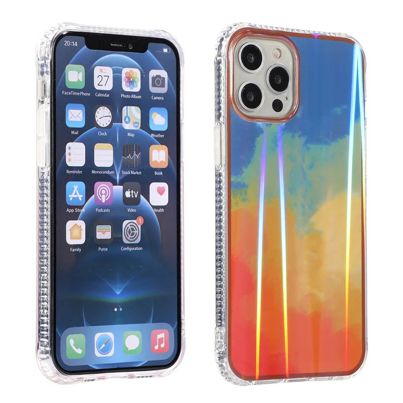 Shockproof Holographic Laser Colorful TPU Case for iPhone 13 Pro Max 12 XS XR