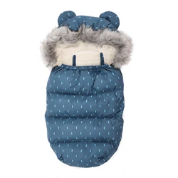Customized Outdoor Envelope Organic Down Cotton Breathable Newborn Baby Winter Warm Stroller Sleeping Bags for Camping Travel