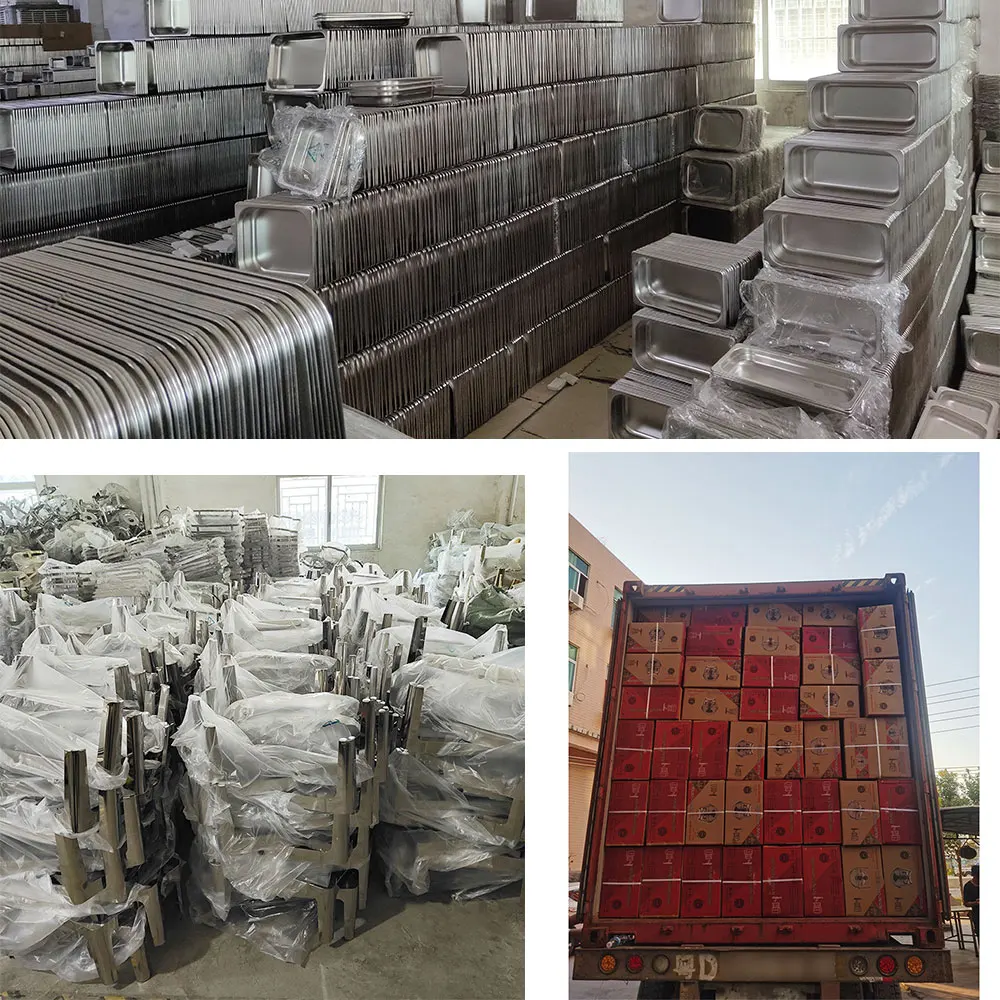 Muxing Factory Direct Stainless Steel Soup Food Warmer Light/Serving Tray/Cheffing Dish/Gn Pan For Hotel Catering Buffet