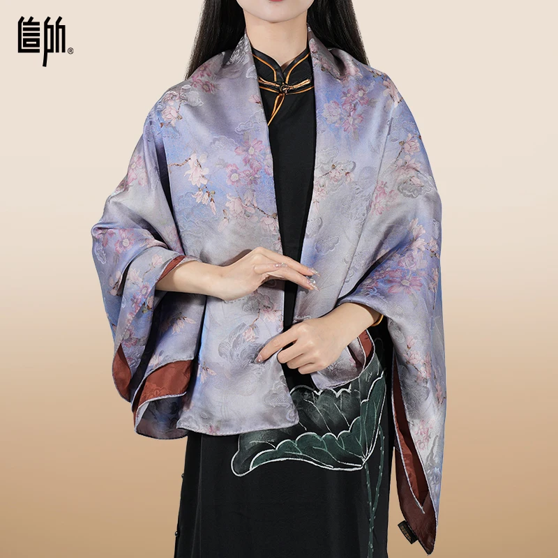 Высококачественные длинные большие 100% вискозные атласные Марлевые Шарфы с принтом европейские модные шарфы женские шали