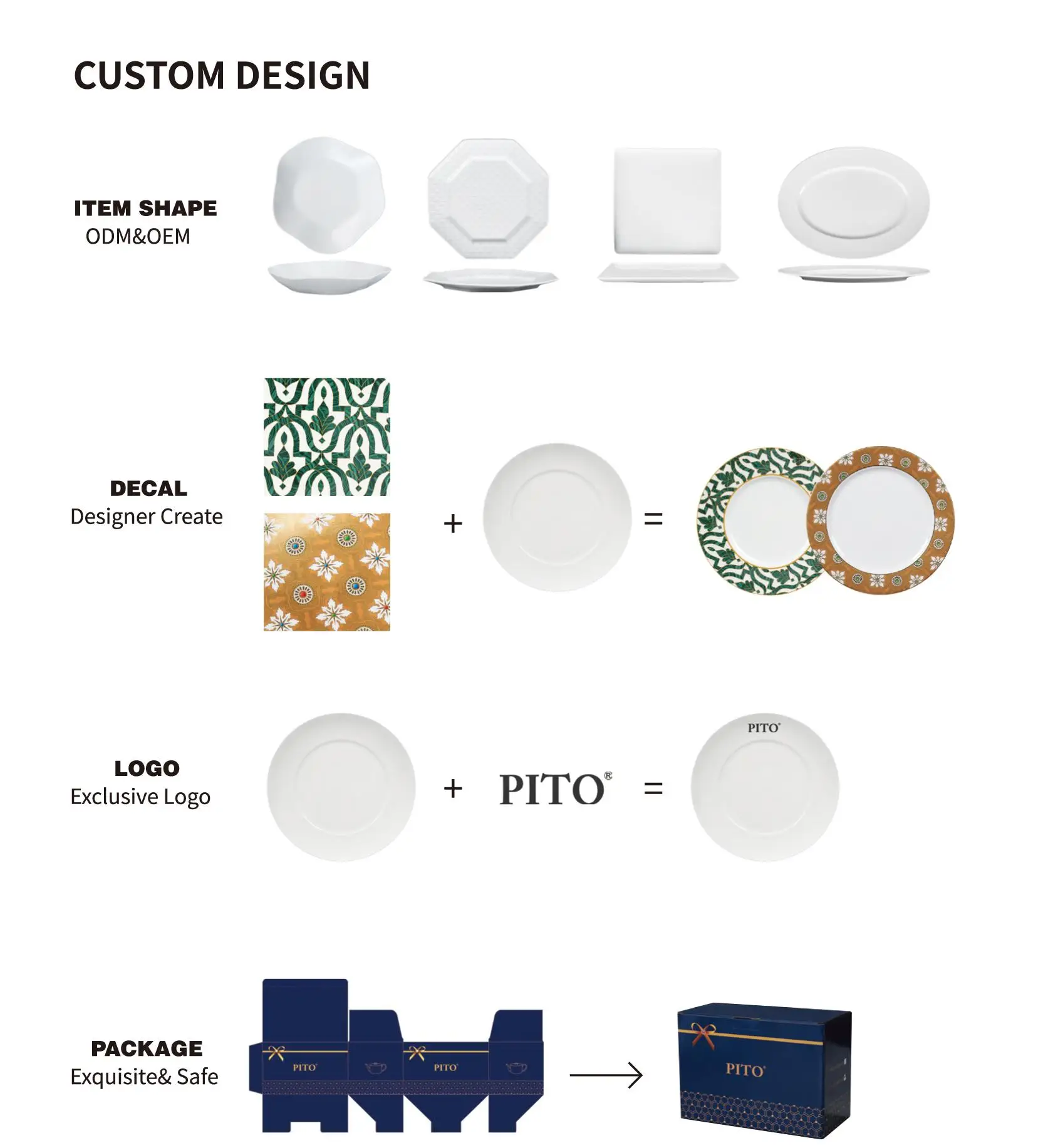 PITO Chaoan Factory White Customize Cups Wholesales Ceramic Espresso  Coffee Cups Bone China Coffee Tea Cup Set