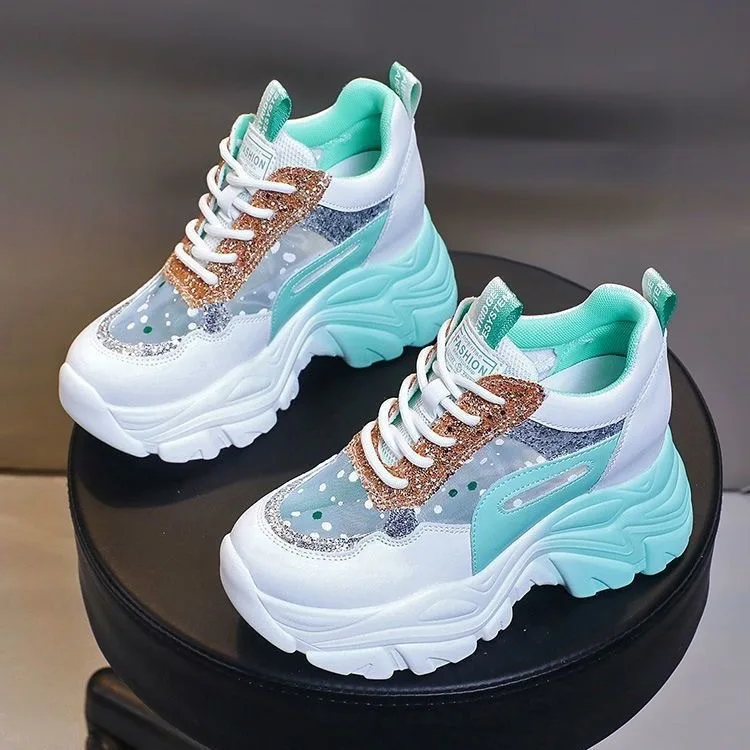 2025 NEW zjm  Fashion Trend All Match Sports Court Shoes For Teen-Agers Girl Casual Thick Sole Women White Running Shoes