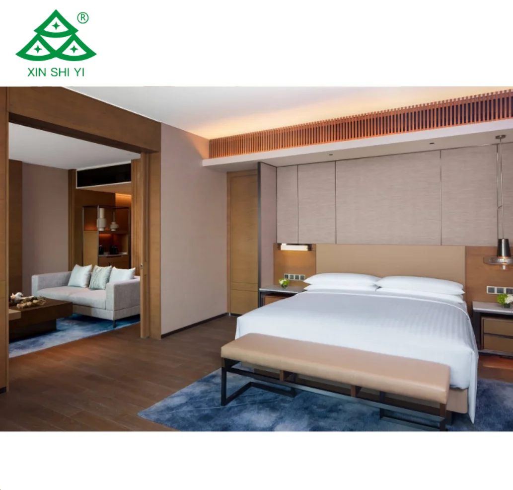 Custom Made Luxurious Star Hotel Modern Bedroom Furniture Sets Marriott Hotels Style Superior Deluxe Ocean Guest Room Suite