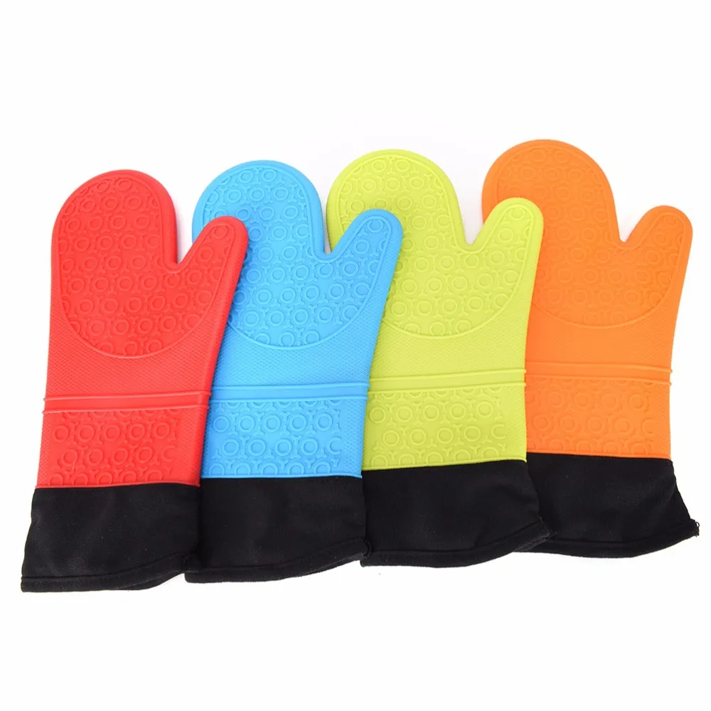 
wholesale Silicone Oven Mitts - Extra Long Quilted Cotton Lining - Heat Resistant Kitchen Potholder mitts 