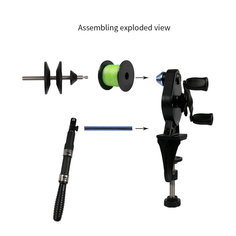 LETOYO Fishing Line Winder Fishing Line Spooler PortableSuction Cup Adjustable Spinning Reel Spool Spooling Station