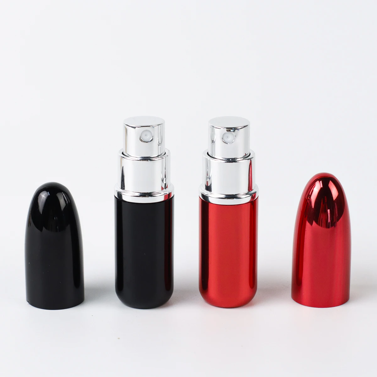 Portable 5 ml 10 ml 20 ml bottom refillable twist-up red aluminum  hanging perfume glass bottle for perfume