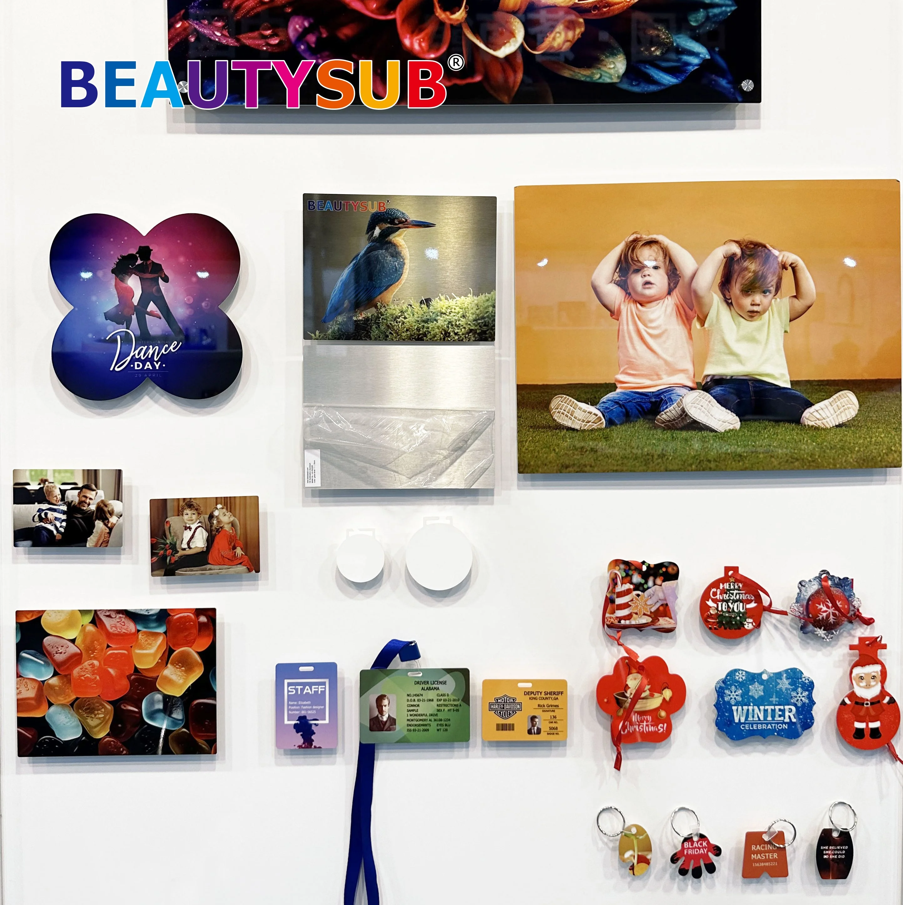 BEAUTYSUB Longstar HD Sublimation aluminum Ornament white heat transfer photo printable metal coating blanks Cut by CNC router