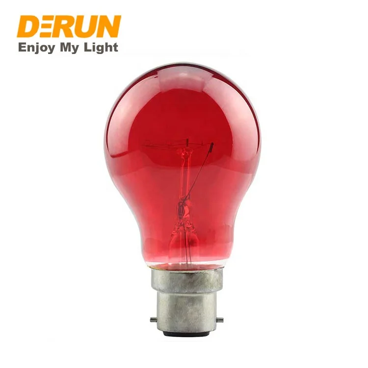 A19 A60 25W 40W 60W 127V 220V 240V B22 E26 E27 Double Filament Colorful Incandescent Holiday Bulb with Double Filament INC-COLOR